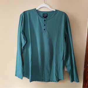 Cuts Clothing Green Long Sleeve Henley